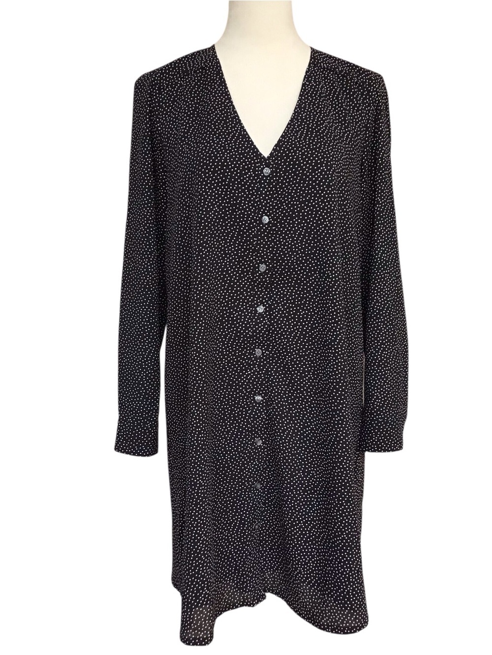J Crew Black White Polka Dot Shift Dress NEW